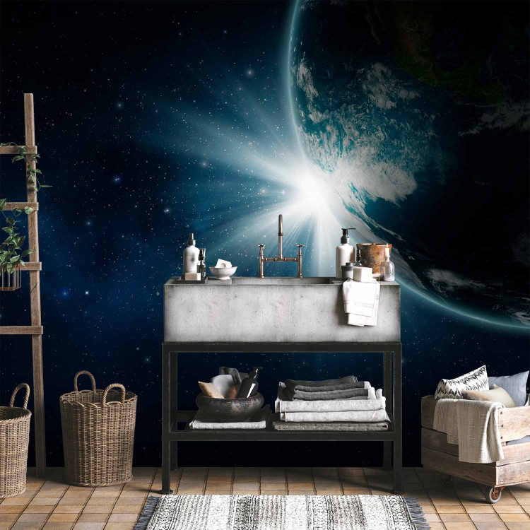 Wall Mural Birth of the World - Dark Space Landscape with Stars and Glow 60169 additionalImage 8