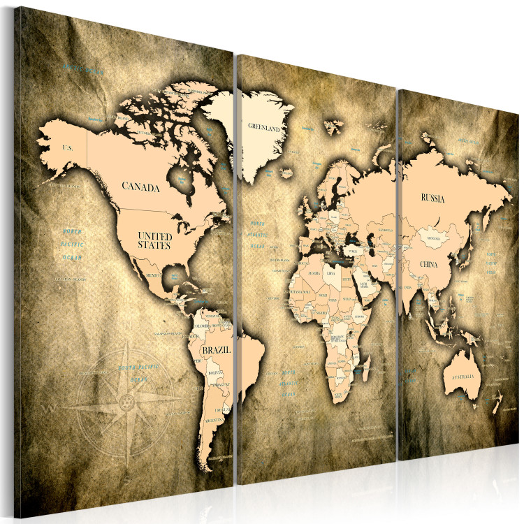 Canvas Print World Map: The Sands of Time  91869 additionalImage 2