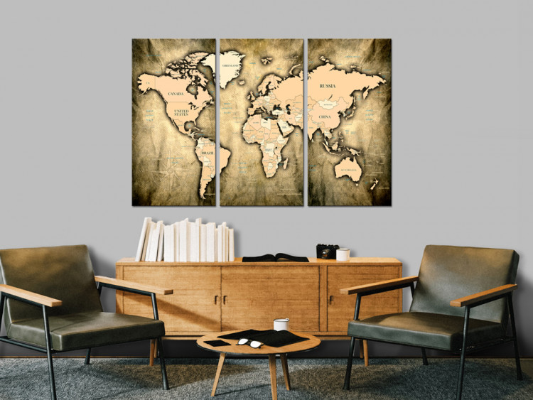 Canvas Print World Map: The Sands of Time  91869 additionalImage 3