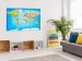 Canvas Art Print World Map: Song of Oceans (3-part) - map and writings in English 94769 additionalThumb 3