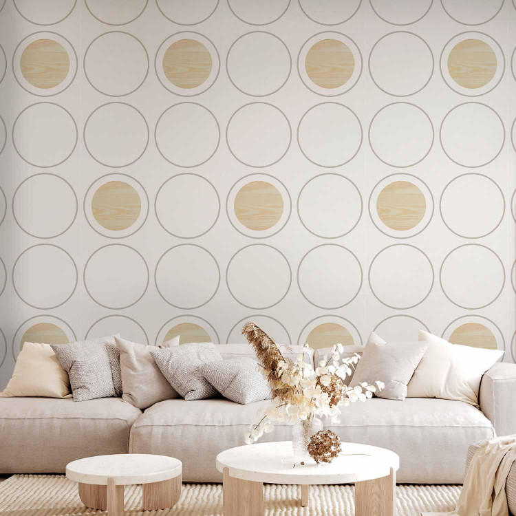Modern Wallpaper Wooden Circles 97569