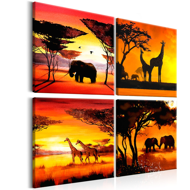 Canvas Print African Animals (4 Parts) 107579 additionalImage 2