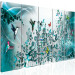 Canvas Art Print Hummingbird Dance (5-part) Narrow - Animals on Turquoise Background 107779 additionalThumb 2