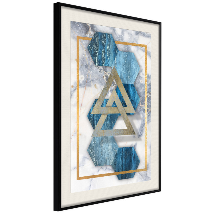 Wall Poster Inseparable - Blue-gold geometric abstraction on a marble background 114379 additionalImage 3