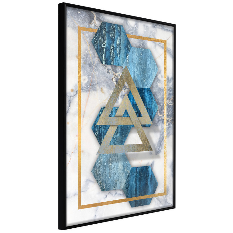 Wall Poster Inseparable - Blue-gold geometric abstraction on a marble background 114379 additionalImage 12