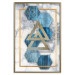 Wall Poster Inseparable - Blue-gold geometric abstraction on a marble background 114379 additionalThumb 16