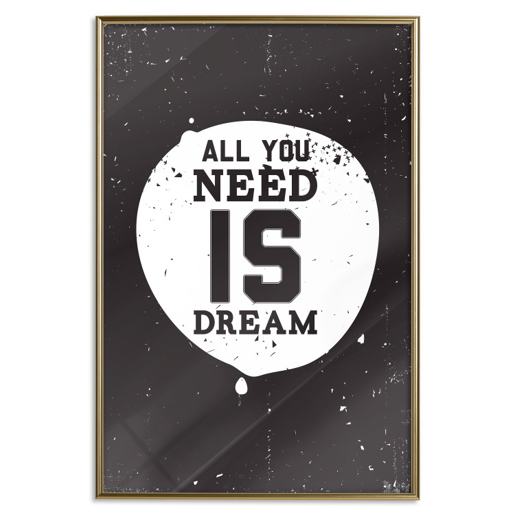 Wall Poster All you need is dream - black and white composition with an English quote 115079 additionalImage 20