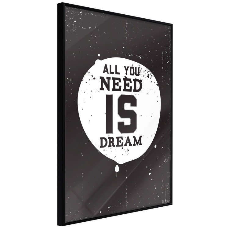 Wall Poster All you need is dream - black and white composition with an English quote 115079 additionalImage 10