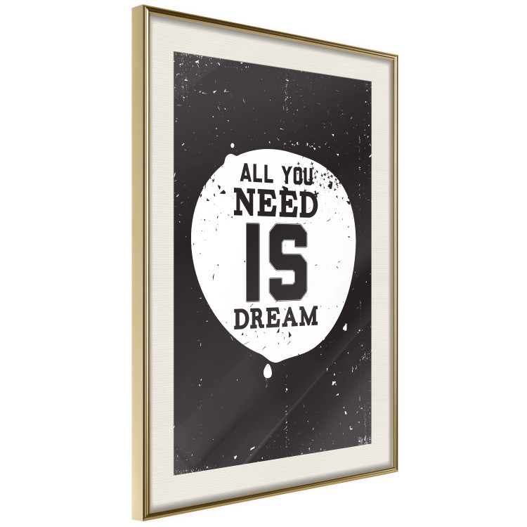 Wall Poster All you need is dream - black and white composition with an English quote 115079 additionalImage 2