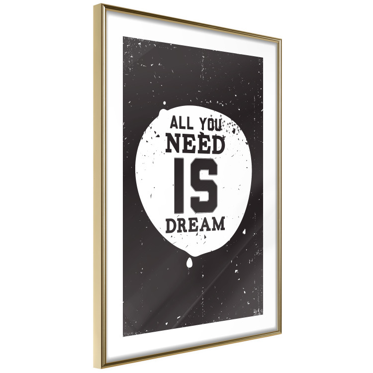 Wall Poster All you need is dream - black and white composition with an English quote 115079 additionalImage 6