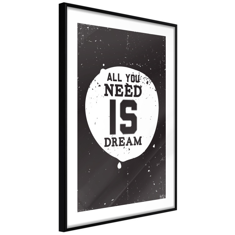 Wall Poster All you need is dream - black and white composition with an English quote 115079 additionalImage 13