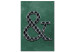 Canvas The conveyor - Stylish letter with black white texture on a bottle green background 117179