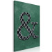 Canvas The conveyor - Stylish letter with black white texture on a bottle green background 117179 additionalThumb 2