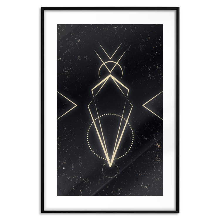 Poster Metaphysical Symbol - geometric gold composition on a black background 117779 additionalImage 15