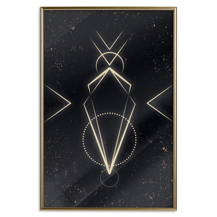 Poster Metaphysical Symbol - geometric gold composition on a black background 117779 additionalImage 16