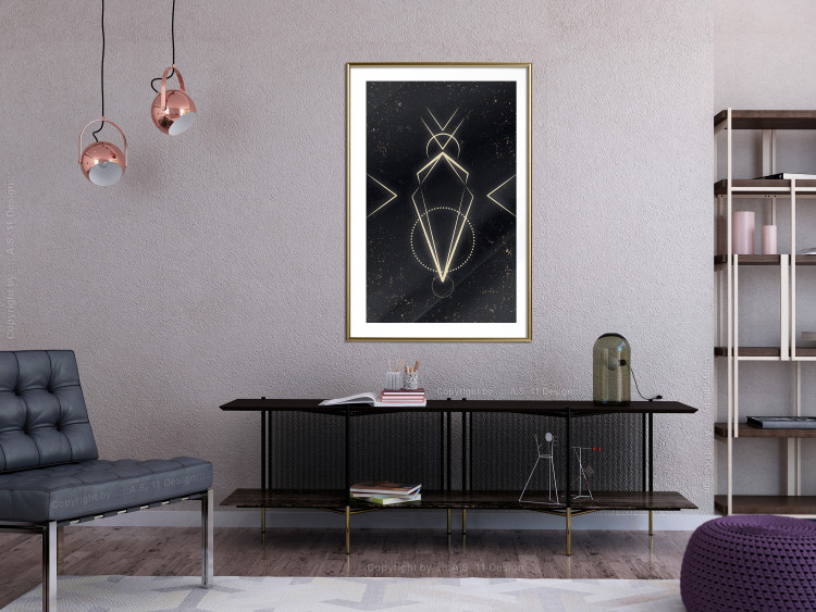 Poster Metaphysical Symbol - geometric gold composition on a black background 117779 additionalImage 13
