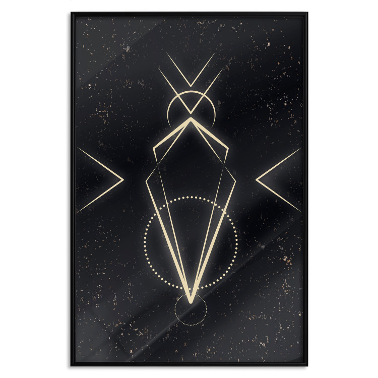 Poster Metaphysical Symbol - geometric gold composition on a black background 117779 additionalImage 18