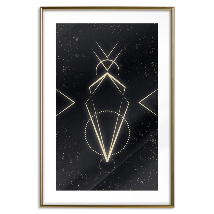 Poster Metaphysical Symbol - geometric gold composition on a black background 117779 additionalImage 14