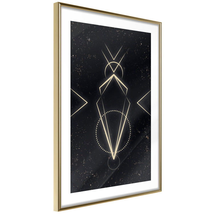 Poster Metaphysical Symbol - geometric gold composition on a black background 117779 additionalImage 6