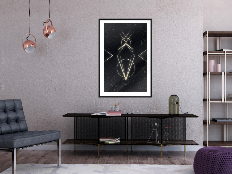 Poster Metaphysical Symbol - geometric gold composition on a black background 117779 additionalImage 4