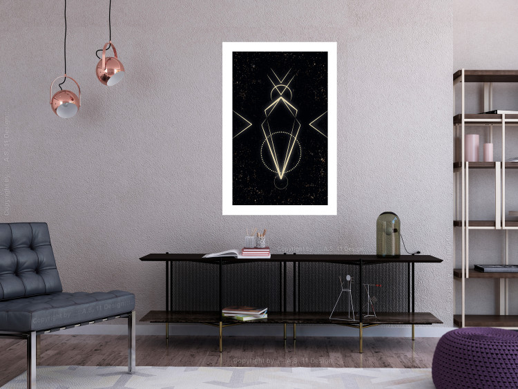 Poster Metaphysical Symbol - geometric gold composition on a black background 117779 additionalImage 2