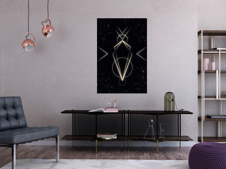 Poster Metaphysical Symbol - geometric gold composition on a black background 117779 additionalImage 17