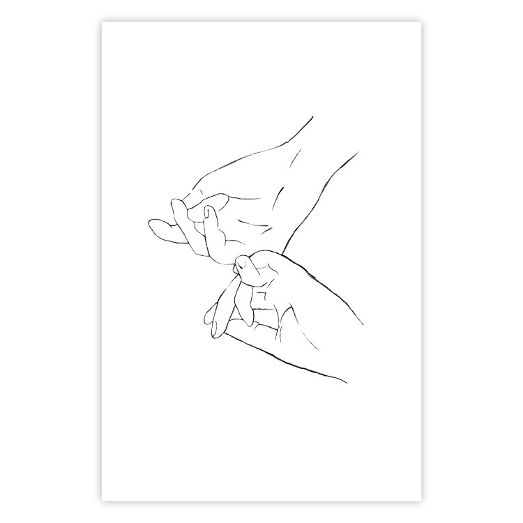 Poster Hand Dance - black and white delicate line art of clasped hands 117879 additionalImage 25
