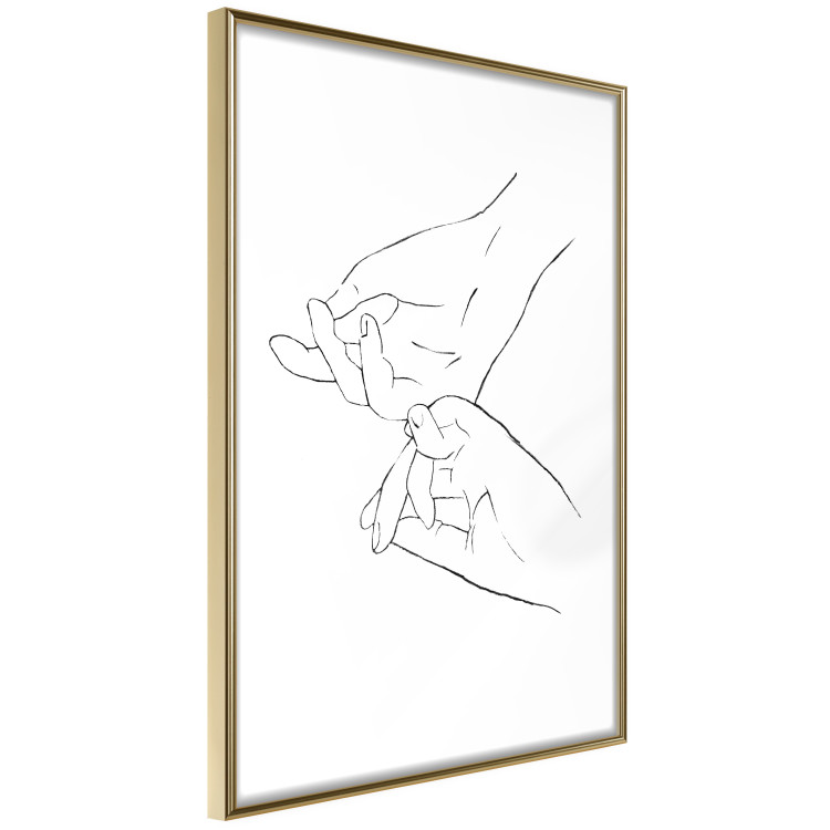 Poster Hand Dance - black and white delicate line art of clasped hands 117879 additionalImage 14