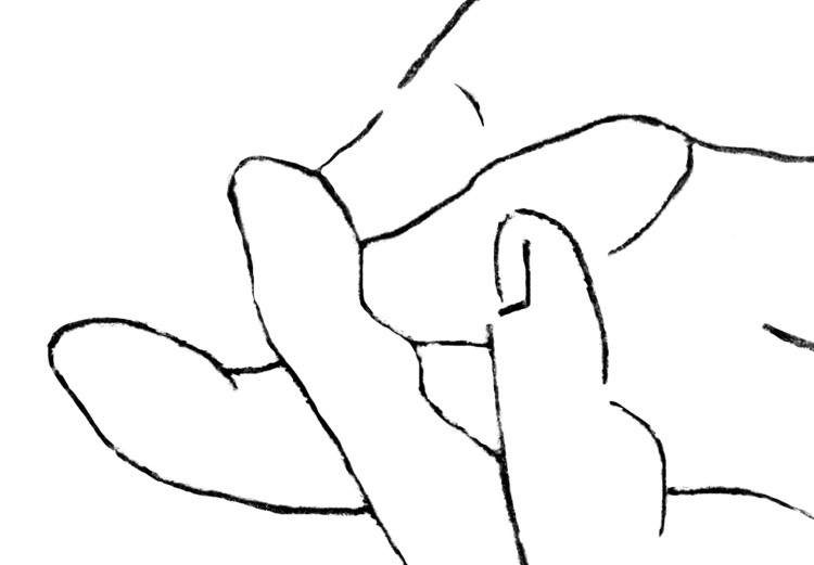 Poster Hand Dance - black and white delicate line art of clasped hands 117879 additionalImage 10