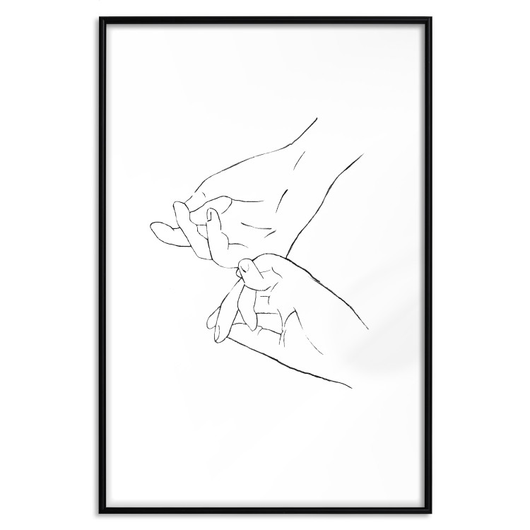 Poster Hand Dance - black and white delicate line art of clasped hands 117879 additionalImage 17