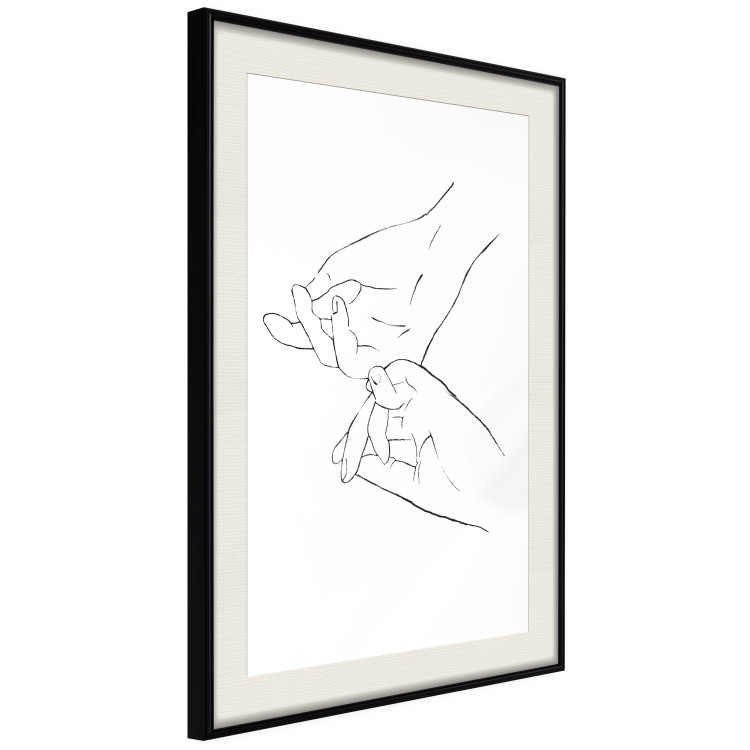 Poster Hand Dance - black and white delicate line art of clasped hands 117879 additionalImage 3