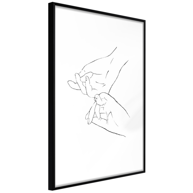 Poster Hand Dance - black and white delicate line art of clasped hands 117879 additionalImage 13