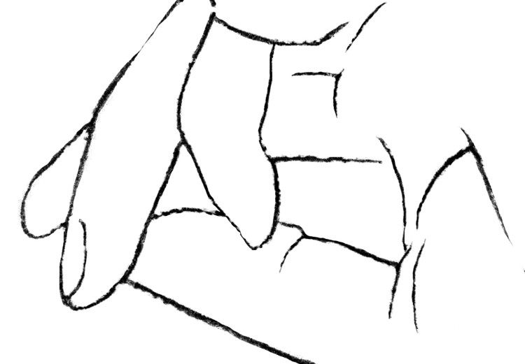 Poster Hand Dance - black and white delicate line art of clasped hands 117879 additionalImage 11