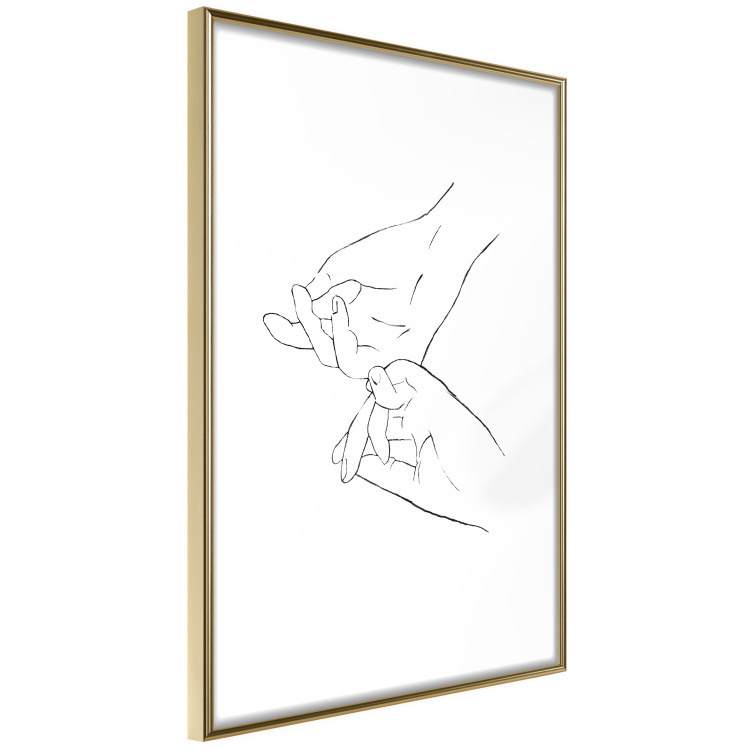 Poster Hand Dance - black and white delicate line art of clasped hands 117879 additionalImage 8