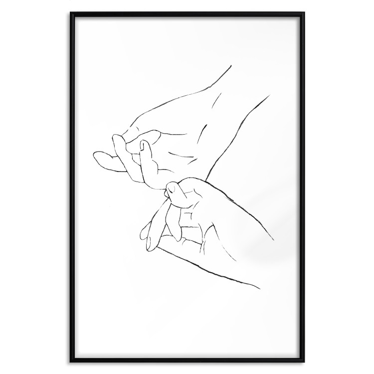 Poster Hand Dance - black and white delicate line art of clasped hands 117879 additionalImage 24