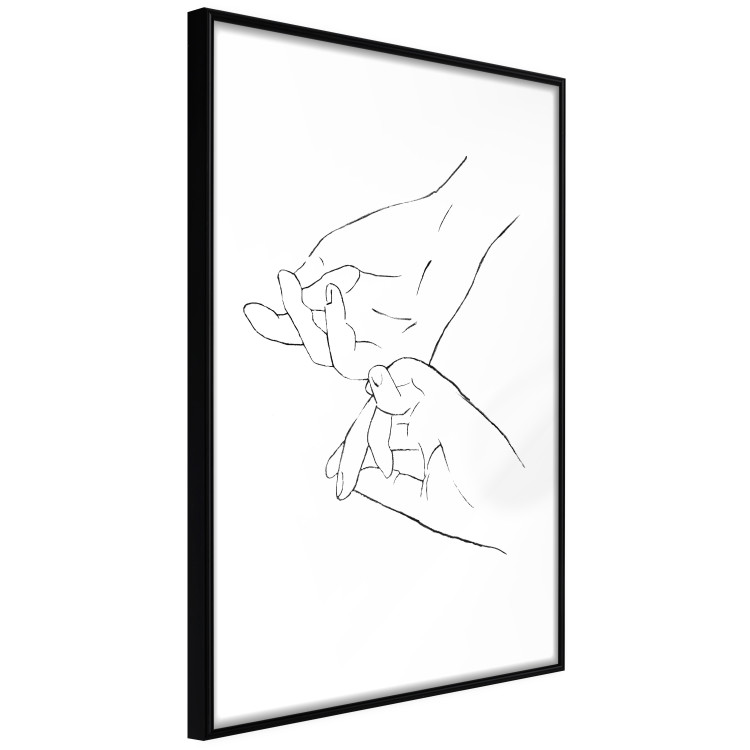 Poster Hand Dance - black and white delicate line art of clasped hands 117879 additionalImage 12