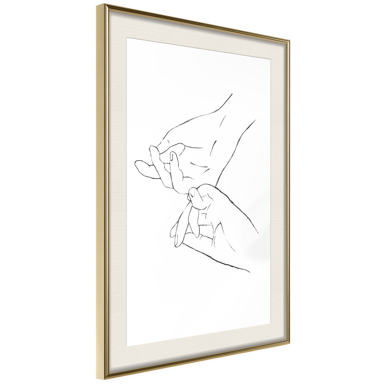 Poster Hand Dance - black and white delicate line art of clasped hands 117879 additionalImage 2