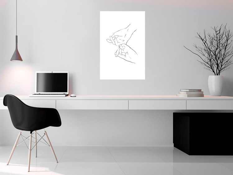 Poster Hand Dance - black and white delicate line art of clasped hands 117879 additionalImage 4