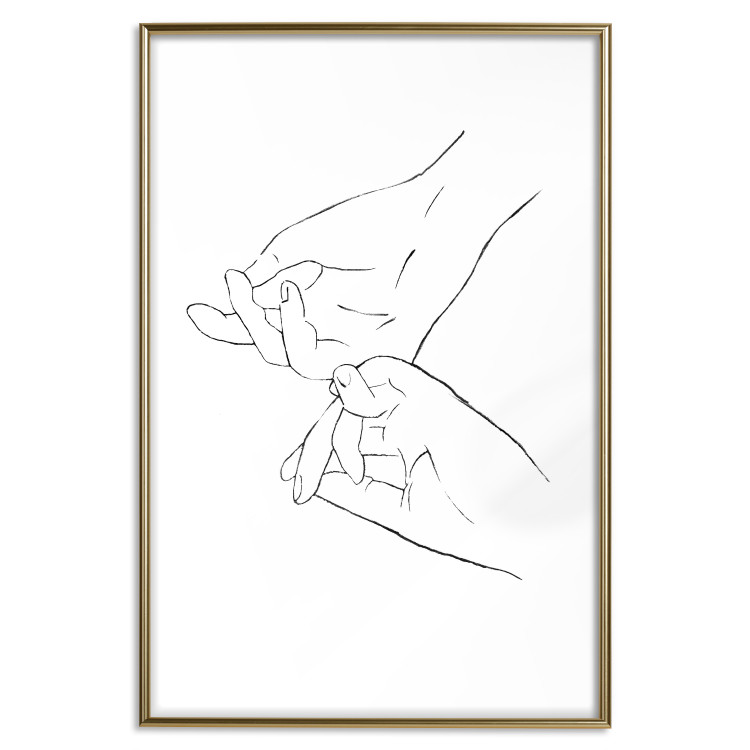 Poster Hand Dance - black and white delicate line art of clasped hands 117879 additionalImage 20