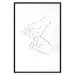 Poster Hand Dance - black and white delicate line art of clasped hands 117879 additionalThumb 17
