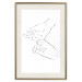 Poster Hand Dance - black and white delicate line art of clasped hands 117879 additionalThumb 19