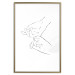 Poster Hand Dance - black and white delicate line art of clasped hands 117879 additionalThumb 16