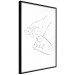 Poster Hand Dance - black and white delicate line art of clasped hands 117879 additionalThumb 12