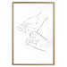 Poster Hand Dance - black and white delicate line art of clasped hands 117879 additionalThumb 20