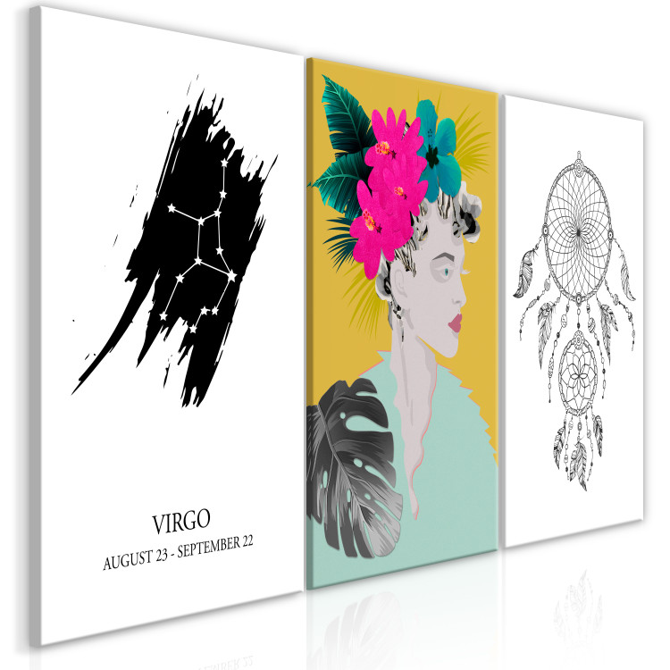 Canvas Art Print Different Beliefs - Astrological Virgo, Woman and Dreamcatcher 118079 additionalImage 2