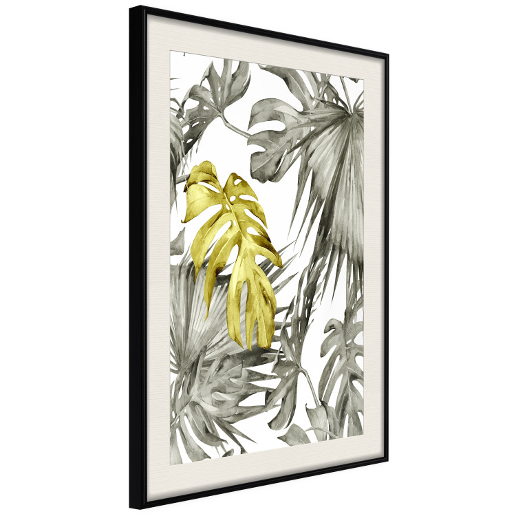 Poster Golden Nature - composition with tropical monstera leaves with a golden touch 118279 additionalImage 3