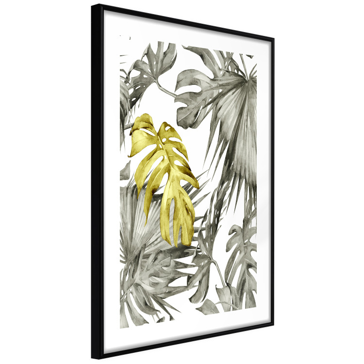 Poster Golden Nature - composition with tropical monstera leaves with a golden touch 118279 additionalImage 13