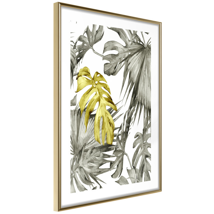 Poster Golden Nature - composition with tropical monstera leaves with a golden touch 118279 additionalImage 8