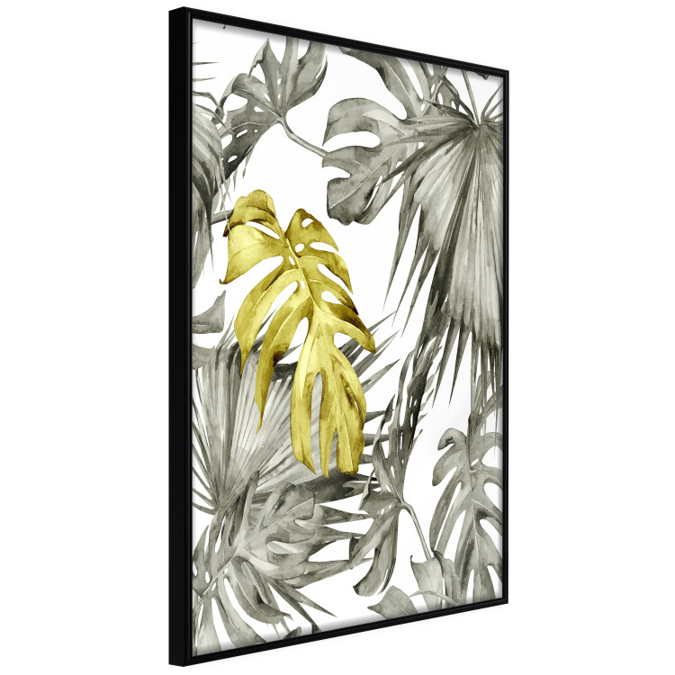 Poster Golden Nature - composition with tropical monstera leaves with a golden touch 118279 additionalImage 12