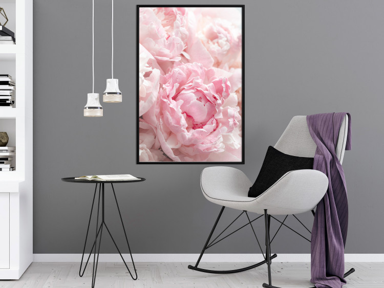 Poster Morning Nostalgia - plant with a pink flower in a pastel shade 122779 additionalImage 3